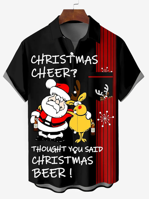 Men's Christmas Funny Graphic Short Sleeve Hawaiian Shirt